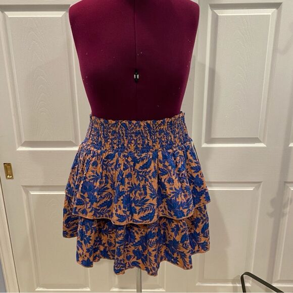 NWT Universal Thread Tiered Skirt Women's Blue Floral Short Ruffle XXL - Picture 1 of 9